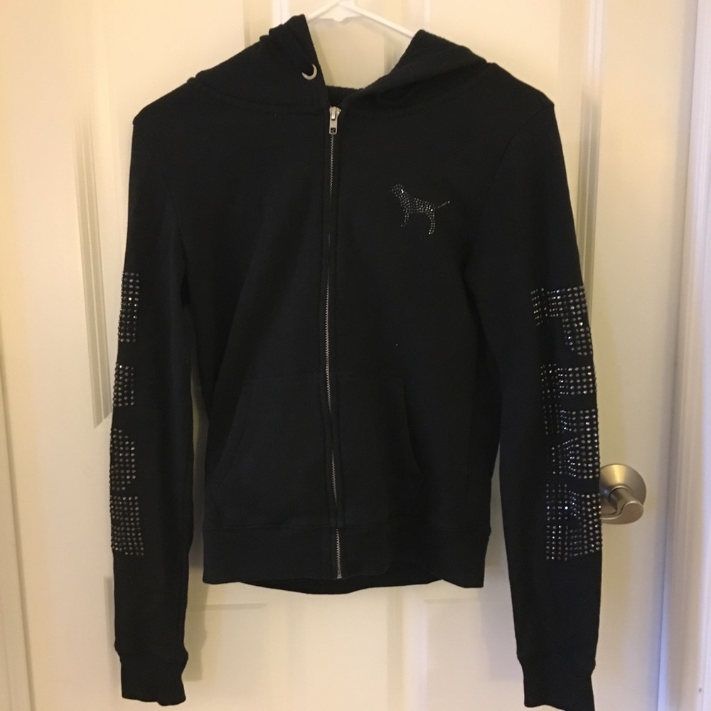 VS PINK Sparkly Zip Up Sweatshirt